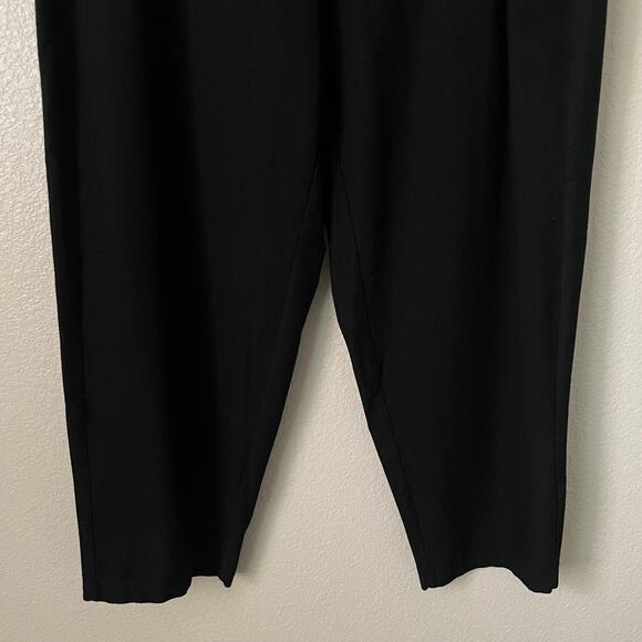 Eileen Fisher Pants Womens Large Black Washable Stretch Crepe High Rise Ankle - Picture 6 of 11